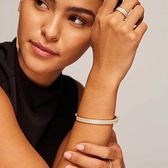 Neiman Marcus 14k Gold Plated Chunky Bangle Bracelet - Picture 5 of 5